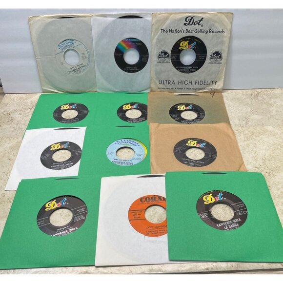 Lawrence Welk 45 Lot of 12 Pop Easy Listening Beer Barrel Polka Clear Blue - Picture 1 of 10